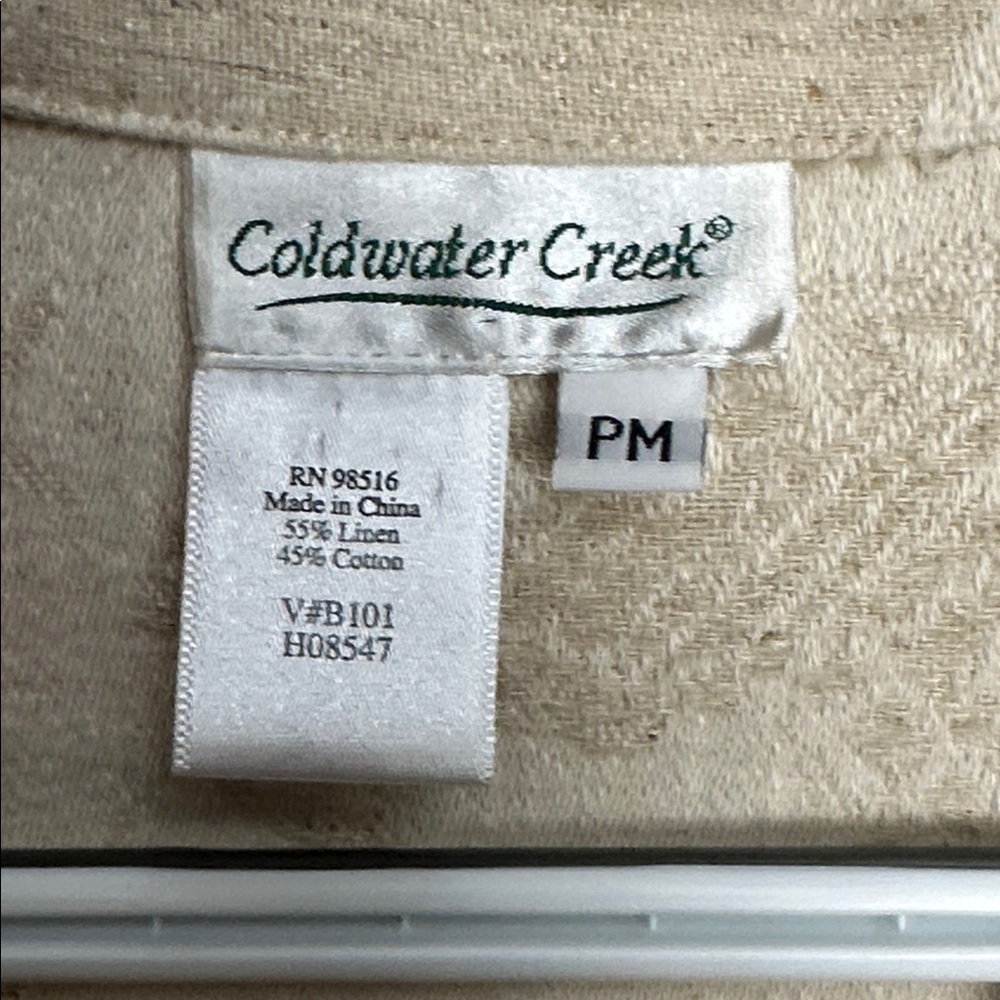 Vintage Coldwater Creek Linen Blend Floral Jacket Blazer Petite Medium PM - Picture 4 of 14